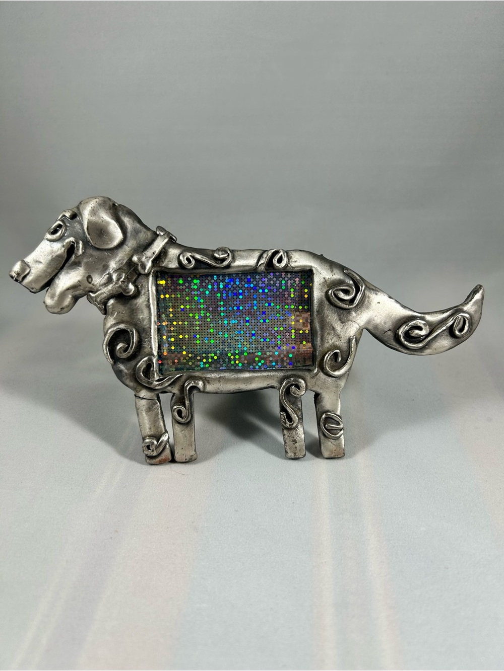 Ashleigh Manor pewter dog-shaped picture